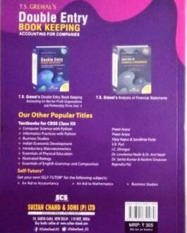 Double Entry Book Keeping by T.S. Grewal (part II)-12 (2021-22)